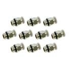 Kit Com 10 Conexões Engate Rápido Reta Macho 1/4 Pol. X 8mm - Werk Schott