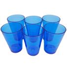 Kit com 10 Copos Boteco Brasil Azul 190 ml Poliestireno super resistente
