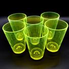Kit com 10 Copos Boteco Brasil Neon Amarelo 190 ml Poliestireno super resistente