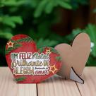 Kit com 10 Enfeites de Natal em Formato de Coração Decoração em MDF para Mesa e Escritório