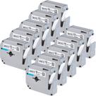Kit com 10 Fita Rotuladora Ribbon Preto Compatível com MK231 12mm Branco PT45 PT55 PT65 PT70 PT80 PT85 PT90 PTM95 PT100