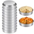 Kit Com 10 Forminhas De Tortas Bolos Empadas 9,5x2,5cm Em Alumínio Fundo Removível Prático Kit Com 10 Forminhas De Tortas Bolos Empadas 9,5x2,5cm Em Alumínio Fundo Removível Prático