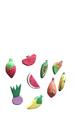 Kit com 10 frutas em madeira maciça