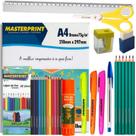 Kit Com 10 Itens de Material Escolar