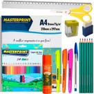 Kit Com 10 Itens de Material Escolar