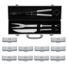 Kit com 10 Kits Para Churrasco Na Maleta - Dia do Pais - 3 Itens