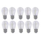 Kit com 10 Lâmpada de Filamento Bolinha S14 E27 LED 1W Âmbar 2400K Para Varal de Luzes Externo IP66 Kit com 10 Lâmpada de Filamento Bolinha S14 E27 LED 1W Âmbar 2400K Para Varal de Luzes Externo IP66