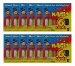 Kit com 10 massinha de modelar 6 cores 90g magix