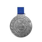Kit Com 10 Medalhas de Prata M60 Esportiva Honra ao Mérito Com Fita Azul Crespar