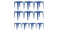 Kit Com 10 Mesa de Plástico Bela Vista - Azul - Mor
