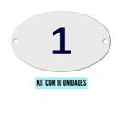 Kit Com 10 Números Oval PVC Numerador 1 ao 20