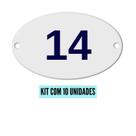 Kit Com 10 Números Oval PVC Numerador 1 ao 20