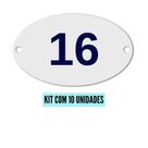 Kit Com 10 Números Oval PVC Numerador 1 ao 20