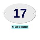 Kit Com 10 Números Oval PVC Numerador 1 ao 20