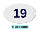 Kit Com 10 Números Oval PVC Numerador 1 ao 20