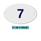 Kit Com 10 Números Oval PVC Numerador 1 ao 20