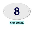Kit Com 10 Números Oval PVC Numerador 1 ao 20
