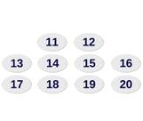 Kit Com 10 Números Oval PVC Numerador 1 ao 20