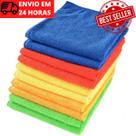 Kit Com 10 Pano de Microfibra 35x55cm Não Solta Fiapos Anti Riscos Enxuga Muito