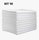 Kit com 10 - Pano De Prato Branco - Pé De Galinha - O Legitimo - Liso - Têxtil H. Carvalho - 41x66cm