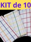 Kit com 10 Panos de Prato Listrado Panos de Copa Xadrez Algodão Premium boa absorção e Qualidade