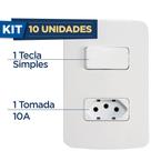 Kit Com 10 Pçs Conjunto 2x4 Interruptor 1 Tecla Simples + 1 Tomada 10A B3 Margirius
