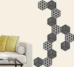 Kit com 10 Peças de Aplique Cobogó Decorativo em MDF Hexagonal