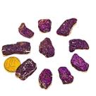 Kit com 10 Pedras Brutas de Purpurita Natural Furada para Montagem de Joias