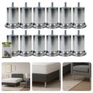 Kit Com 10 Pés 8cm Rosca Máquina Concreto Alumínio Móveis Pesados Cama Box Estofados