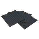 Kit Com 10 Placas 3d Pvc Revestimento Estilo Ripado 50x50 Preto