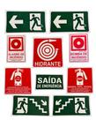 Kit com 10 Placas de Sinalização Fotoluminescente Sortidas