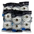 Kit Com 10 Plafon Decorativo Bocal Octogonais 1xe27 Opl Branco
