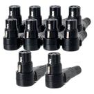 Kit com 10 PLug Conector XLR 90º Graus Cachimbo Femea