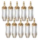 Kit com 10 Plug Estéreo P2 - Metal Prata