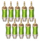 Kit com 10 Plug Estéreo P2 - Metal Verde