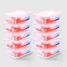 Kit com 10 Potes de Vidro Herméticos Retangulares 640ml Marmita Ideal Invicta