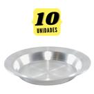 Kit Com 10 Pratos Merenda Escolar Aluminio Reforçado N 22 Jogo Almoço Jantar Bares Restaurantes