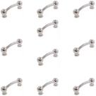 Kit com 10 Puxador Alça Caneca 64mm Cromado para Móveis