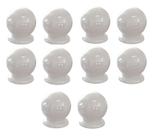 Kit com 10 Puxadores Para Gaveta Cômoda Armário Guarda Roupa Formato de Bolinha Plástico