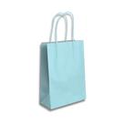 Kit com 10 Sacolas de Papel Azul Bebê 23,5x10x31,5cm com Alça