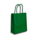 Kit com 10 Sacolas de Papel Verde G 23,5x10x31,5cm com Alça