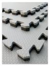 Kit com 10 Tatames Dupla Face Cinza com Preto 50x50x2cm