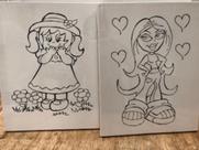 Kit com 10 telas riscadas com desenhos diversos no tamanho 20 x 30 Kit com 10 telas riscadas com desenhos diversos no tamanho 20 x 30