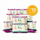 Kit com 10 Toalhas Lenços Umedecidos Hipoalergênico 50un Cada Maxi Baby Kit com 10 Toalhas Lenços Umedecidos Hipoalergênico 50un Cada Maxi Baby