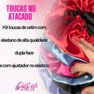 kit com 10 toucas de cetim dupla face
