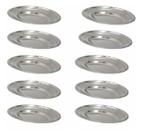 Kit Com 10 Travessa de Inox Oval Rasa 21,5 x15cm