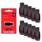 Kit Com 10 Unidades De Pen Drive Cruzer Blade Sandisk 16gb