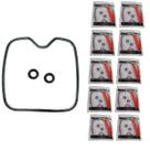 Kit com 10 Vedações da Tampa de Válvula Vedamotors CG 150 Titan Fan (04-15) Fan 125 (09-18) (Guarnição + 2 Coxins)