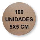 Kit Com 100 Bolachas 5 cm Circulo Roda Placa Redonda MDF 3mm