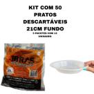 Kit com 100 pratos descartaveis fundo 21cm ibras - 10 pacotes